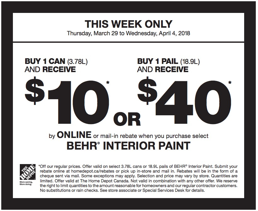 Home Depot Behr Paint Online Rebate